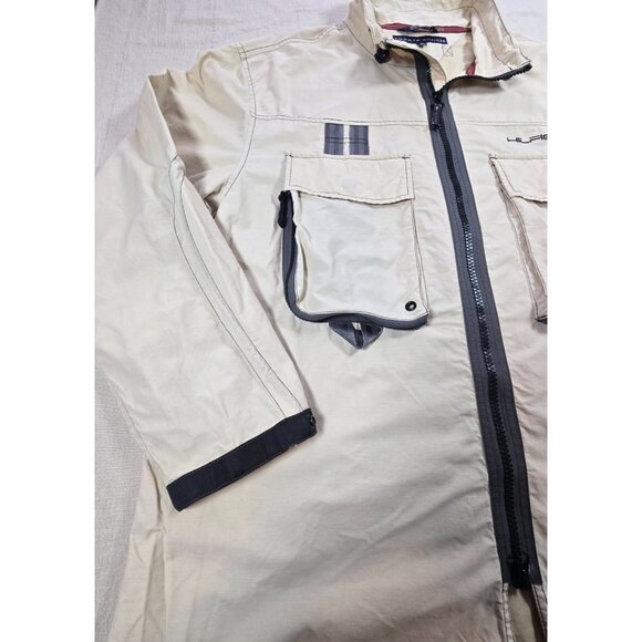 Tommy Hilfiger Beige Utility Field Jacket XL Full Zip Pockets Hong Kong Y2K - Picture 3 of 16
